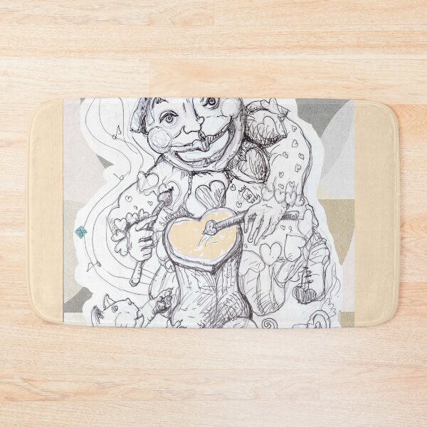 Item preview, Heart Clown Drummer and Musical Lover Cat  (Drawing by ACCI) designed and sold by VanyssaGraphics.