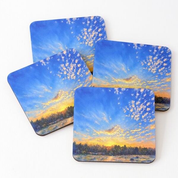 Item preview, Sunset Sky Landscape – Painterly Nature Photography Print, Warm Aesthetic designed and sold by Dlilium.