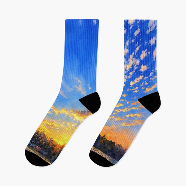 Item preview, Sunset Sky Landscape – Painterly Nature Photography Print, Warm Aesthetic designed and sold by Dlilium.