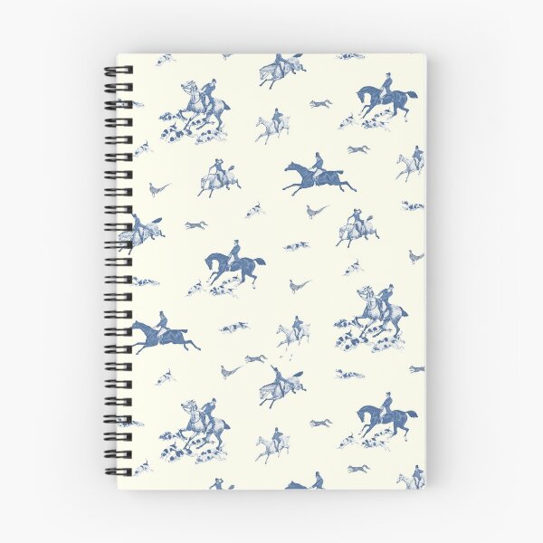 Item preview, Vintage English Country Hunting Horse Riders Hounds Blue designed and sold by tanjica.