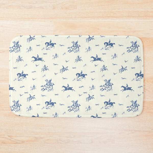 Item preview, Vintage English Country Hunting Horse Riders Hounds Blue designed and sold by tanjica.
