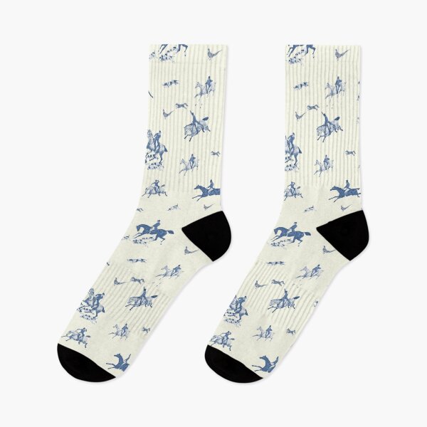 Item preview, Vintage English Country Hunting Horse Riders Hounds Blue designed and sold by tanjica.