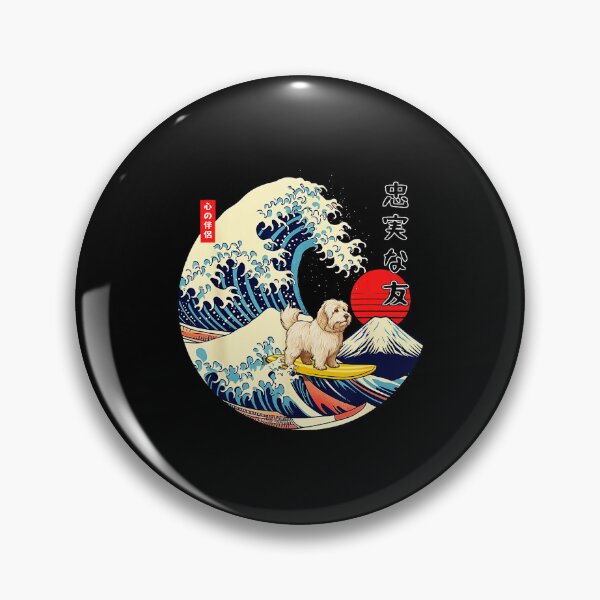 Item preview, Coton de Tulear Surfing Japanese Wave Dog designed and sold by titanlevi.