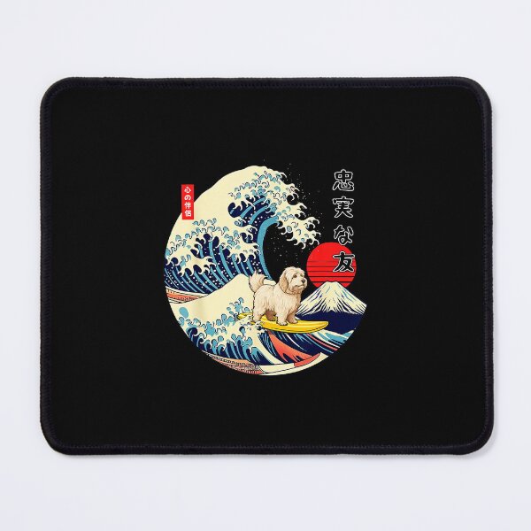 Item preview, Coton de Tulear Surfing Japanese Wave Dog designed and sold by titanlevi.