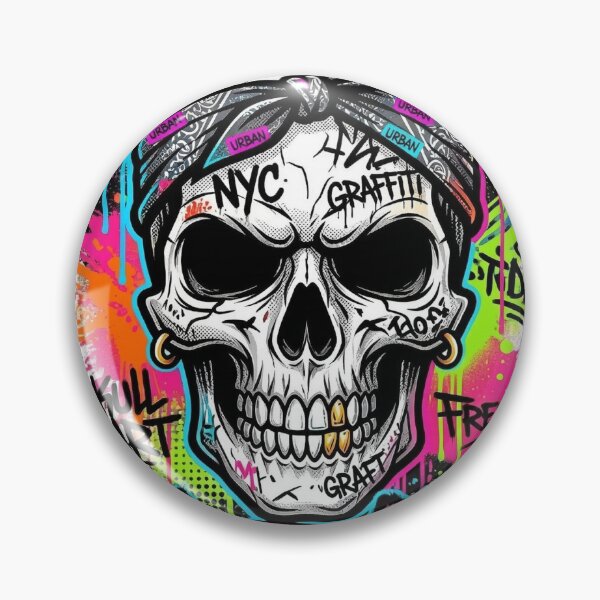 Item preview, Streetwear Graffiti Skull – Bold Hip Hop Street Art Design designed and sold by Beauty Hand LK.