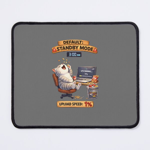 Item preview, Funny Cat Default Standby Mode Cat Humor Adulting Survival Meme designed and sold by Mindworx21.