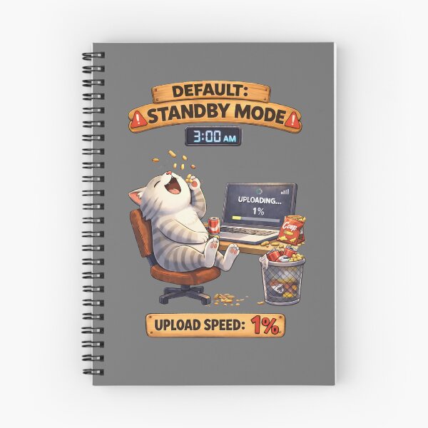 Item preview, Funny Cat Default Standby Mode Cat Humor Adulting Survival Meme designed and sold by Mindworx21.