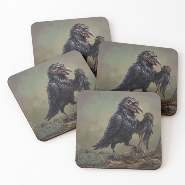 Item preview, Raven Gravedigger Sarcastic Quote - I Know Where The Bodies Are Buried Art designed and sold by Englandbear.