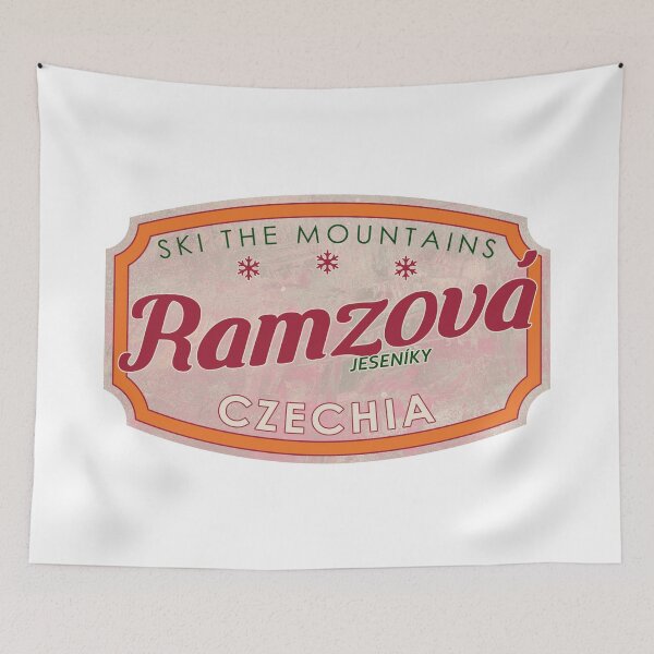 Item preview, Ramzová, Czechia, Jeseníky, Ski, textured skiing badge designed and sold by Wanderful-roads.