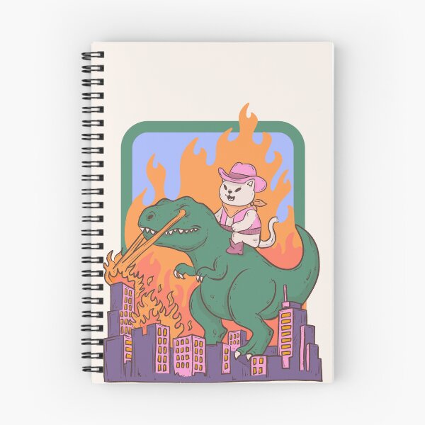 Item preview, Cowboy Cat Riding Laser T-Rex – Funny Dino Chaos designed and sold by Jess.a.creates.