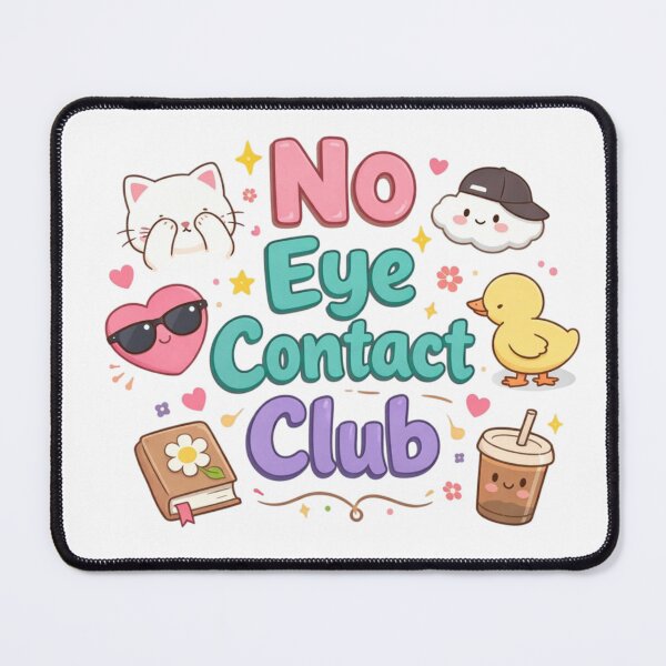 Item preview, No Eye Contact Club Cute Introvert Aesthetic Design designed and sold by Sanika arts .