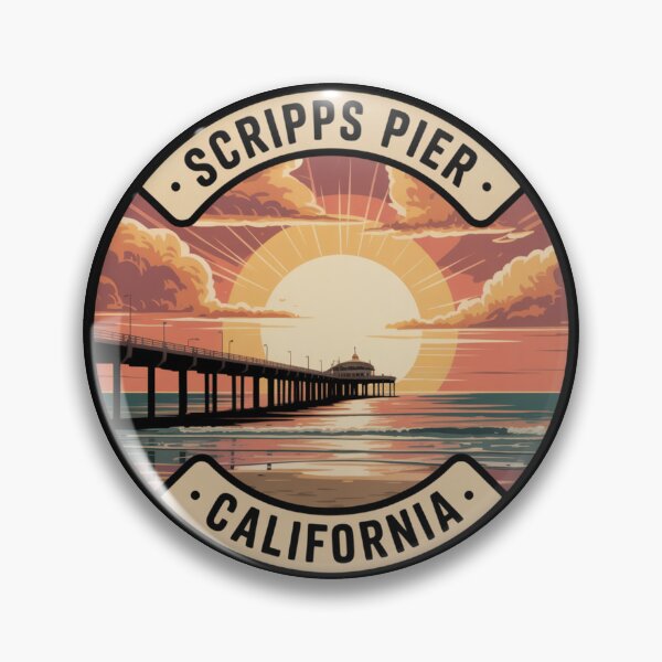Item preview, Scripps Pier California: Coastal Ocean Illustration designed and sold by CircinusStore.