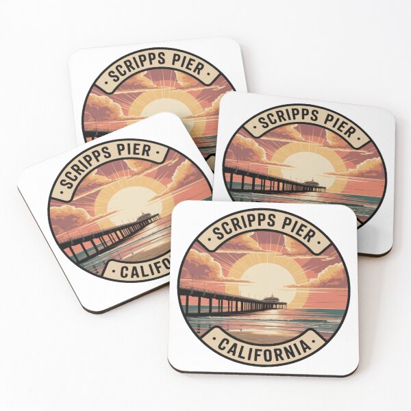 Item preview, Scripps Pier California: Coastal Ocean Illustration designed and sold by CircinusStore.