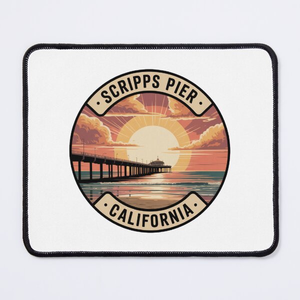 Item preview, Scripps Pier California: Coastal Ocean Illustration designed and sold by CircinusStore.