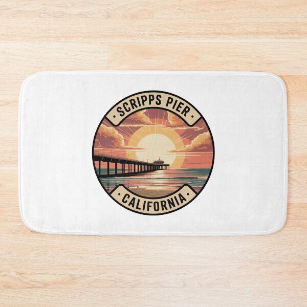 Item preview, Scripps Pier California: Coastal Ocean Illustration designed and sold by CircinusStore.