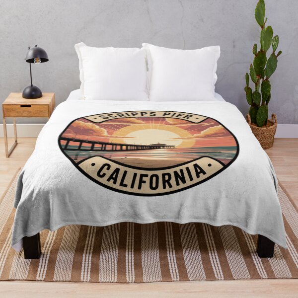 Item preview, Scripps Pier California: Coastal Ocean Illustration designed and sold by CircinusStore.