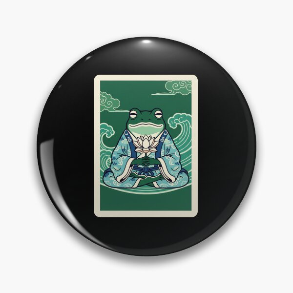 Item preview, Zen Frog Meditation Japanese Style Lotus  designed and sold by JordynLadukeg65.