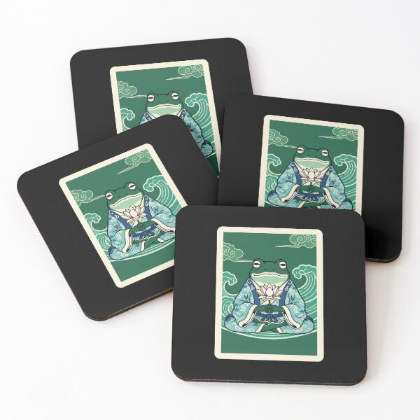 Item preview, Zen Frog Meditation Japanese Style Lotus  designed and sold by JordynLadukeg65.