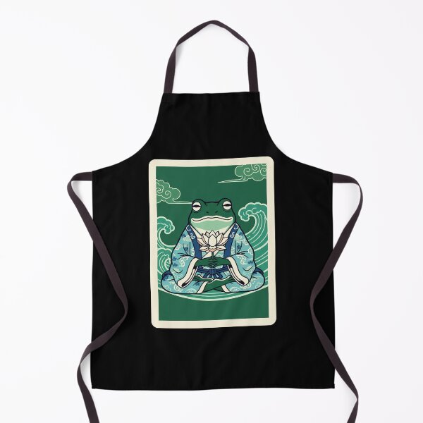 Item preview, Zen Frog Meditation Japanese Style Lotus designed and sold by JordynLadukeg65.