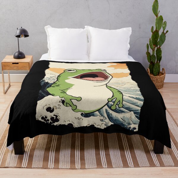 Item preview, Funny Frog Japanese Wave Style Meme designed and sold by JEFDodsonArt.