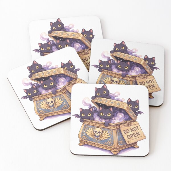 Item preview, Pandora’s Box Cats – Cute Spooky Black Cat Mythology Sticker designed and sold by MythoWorldddd.