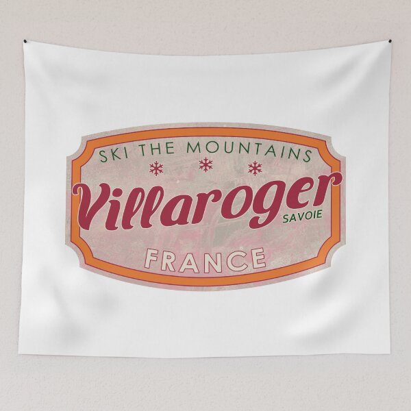 Item preview, Villaroger, France, Savoie, Ski, textured skiing badge designed and sold by Wanderful-roads.