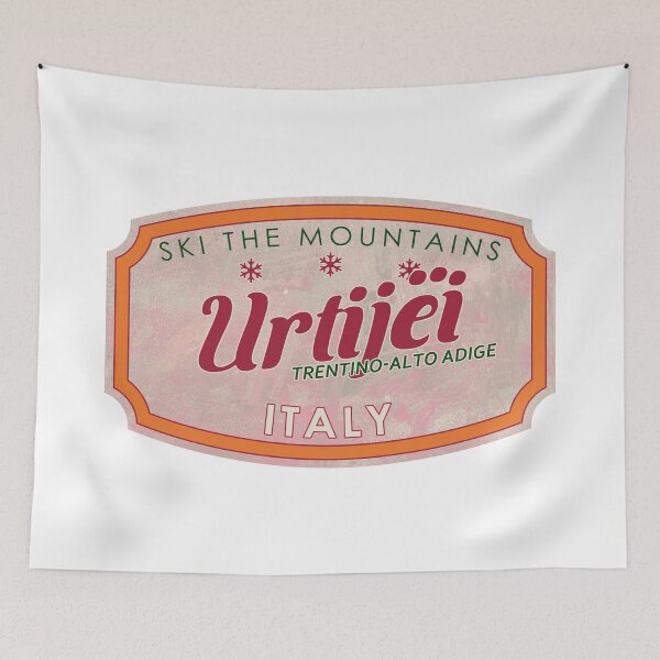Item preview, Urtijëi, Italy, Trentino-Alto Adige, Ski, textured skiing badge designed and sold by Wanderful-roads.
