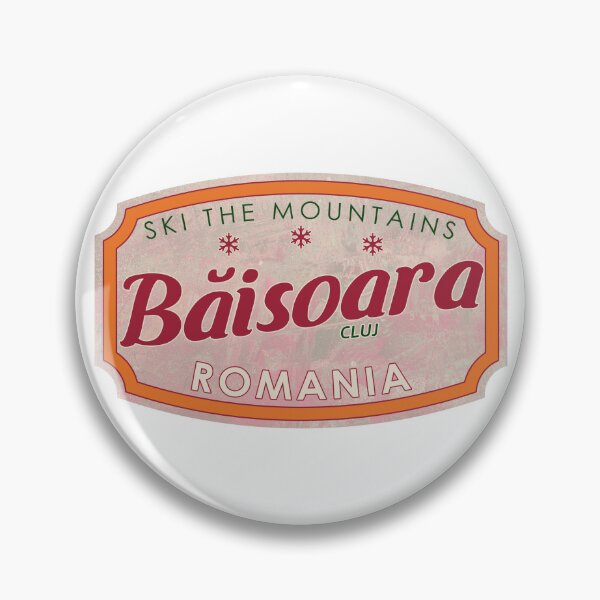 Item preview, Băișoara, Romania, Cluj, Ski, textured skiing badge designed and sold by Wanderful-roads.