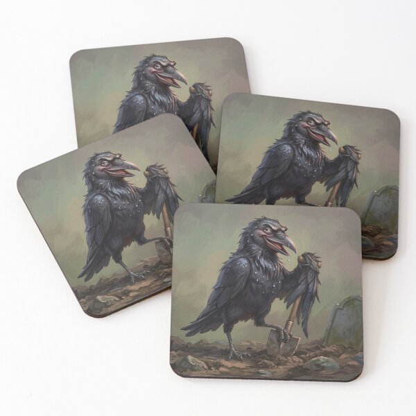 Item preview, The Cemetery Sentinel - Gritty Raven Gravedigger Gothic Art designed and sold by Englandbear.