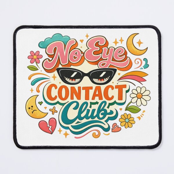 Item preview, No Eye Contact Club Cute Retro Sticker Design | Introvert Humor  designed and sold by Sanika arts .