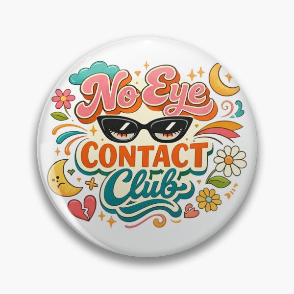 Item preview, No Eye Contact Club Cute Retro Sticker Design | Introvert Humor  designed and sold by Sanika arts .