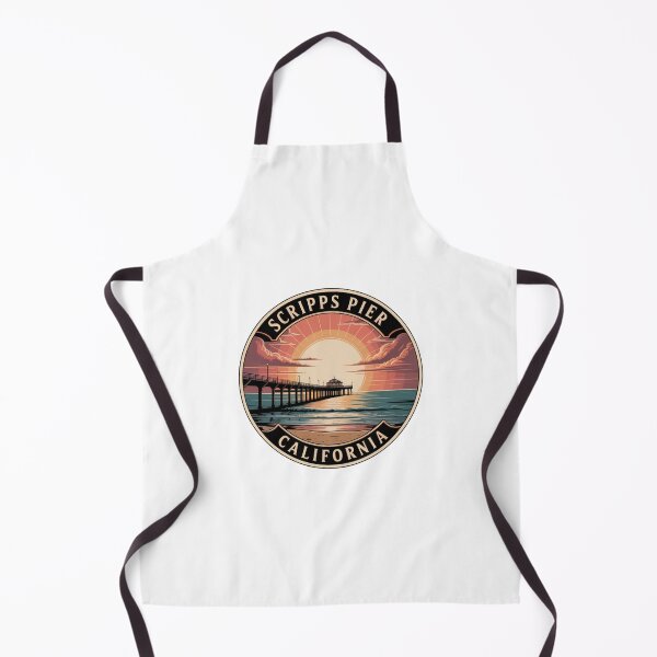 Item preview, Scripps Pier California: Vibrant Coastal Ocean Illustration designed and sold by CircinusStore.