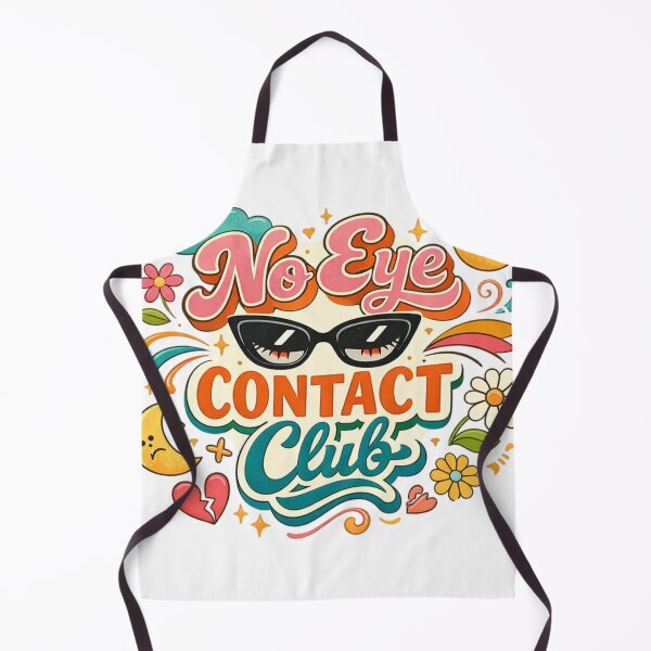Item preview, No Eye Contact Club Cute Retro Sticker Design | Introvert Humor designed and sold by Sanika arts .