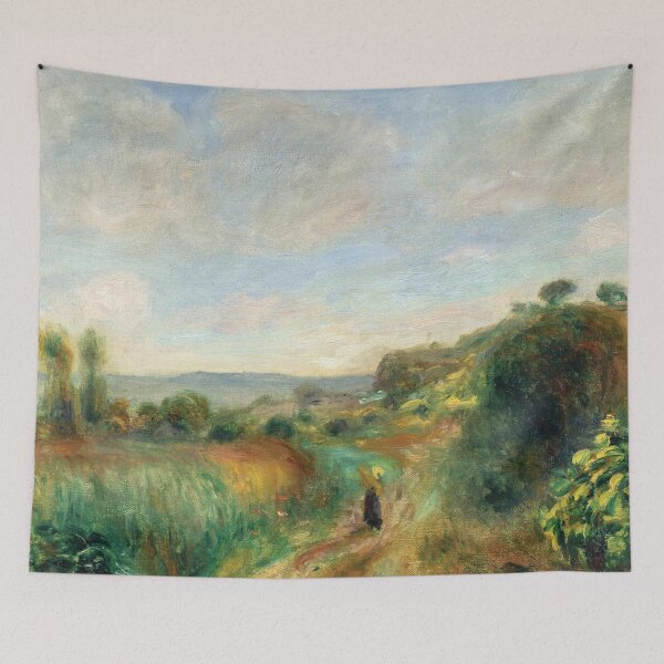 Item preview, Paysage a Cagnes by Pierre-Auguste Renoir: Tranquil Impressionist Landscape Poster designed and sold by artofuniverse.