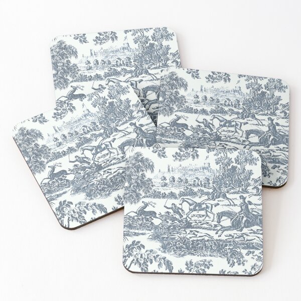Item preview, Elegant Vintage Blue Hunting Horses and Hounds  designed and sold by tanjica.