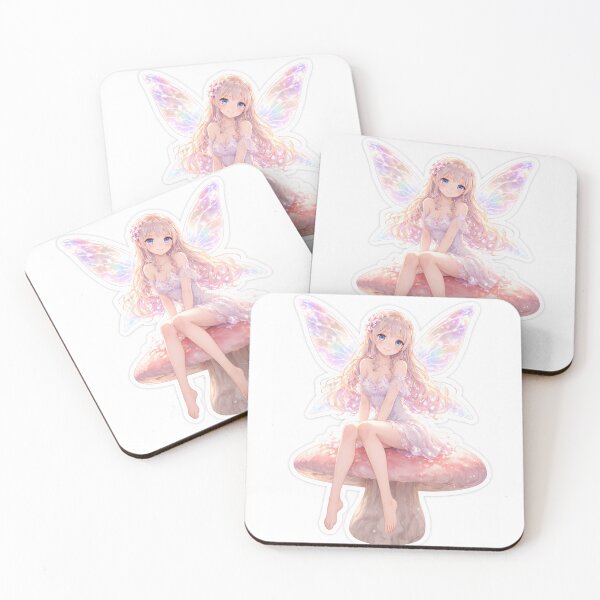 Item preview, Cute Fairy Sitting on Mushroom Sticker | Pastel Kawaii Fairy Aesthetic | Magical Fantasy Fairy designed and sold by irfanshikh.