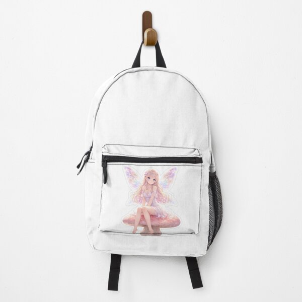 Item preview, Cute Fairy Sitting on Mushroom Sticker | Pastel Kawaii Fairy Aesthetic | Magical Fantasy Fairy designed and sold by irfanshikh.