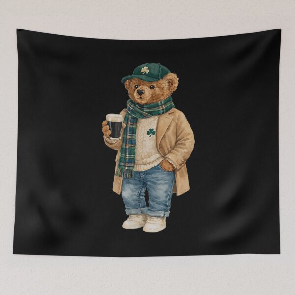 Item preview, Cute St Patricks Day Bear Drinking Beer Lucky Irish Bear Shirt designed and sold by StanaLuis.
