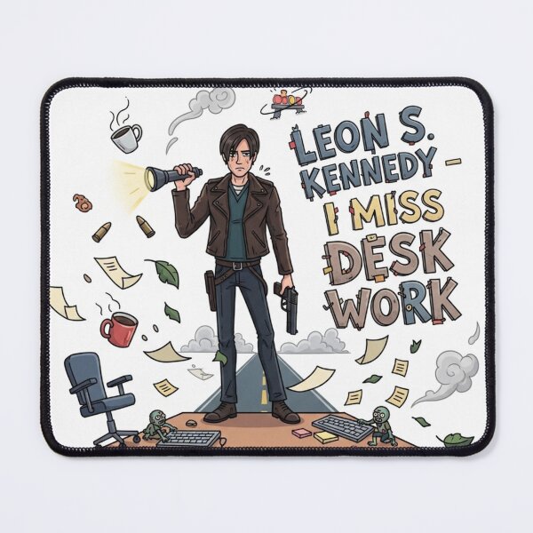 Item preview, Leon Kennedy Desk Work Funny Meme designed and sold by VitalDesigner.