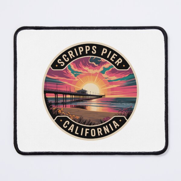 Item preview, Scripps Pier California: Vibrant Coastal Pier Illustration designed and sold by CircinusStore.