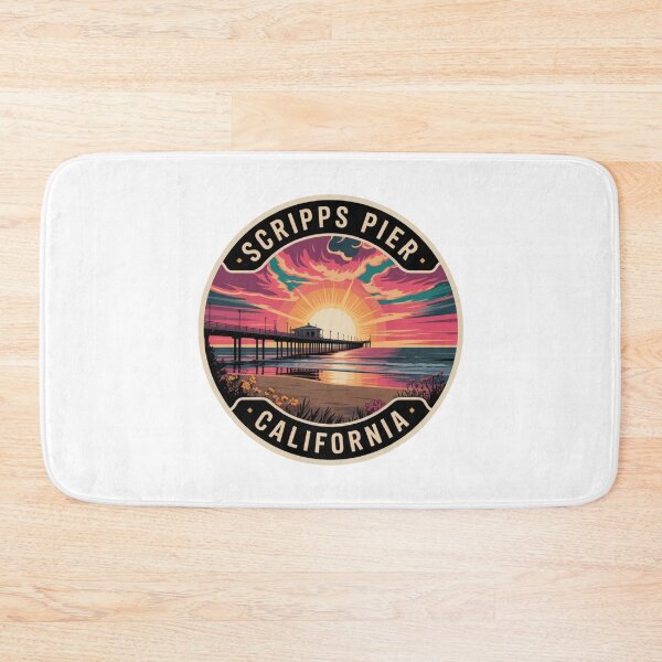 Item preview, Scripps Pier California: Vibrant Coastal Pier Illustration designed and sold by CircinusStore.