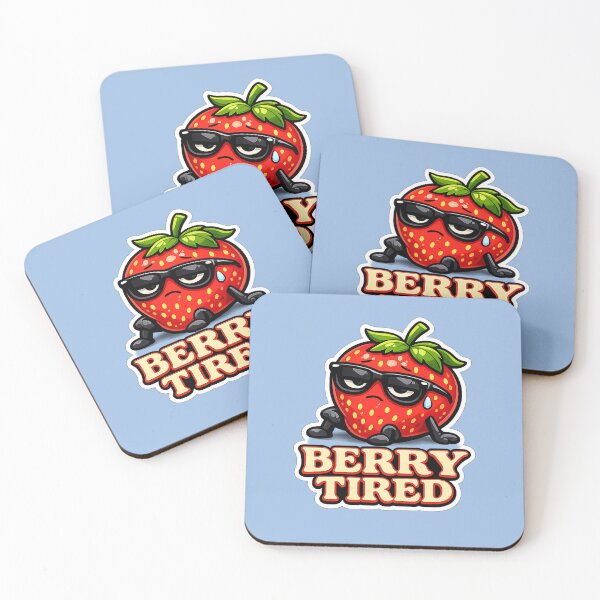 Item preview, Berry Tired Strawberry Sticker – Sleepy Strawberry Pun Sticker – Cute Kawaii Mood Sticker designed and sold by MrsMimpi.
