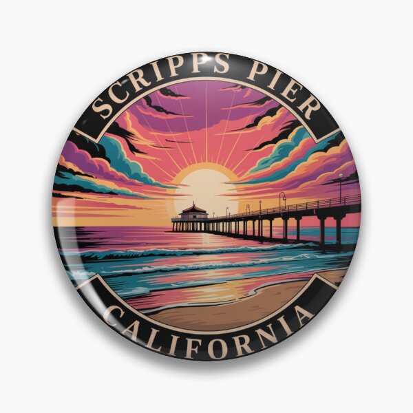 Item preview, Scripps Pier California: Vibrant Ocean Sunset designed and sold by CircinusStore.