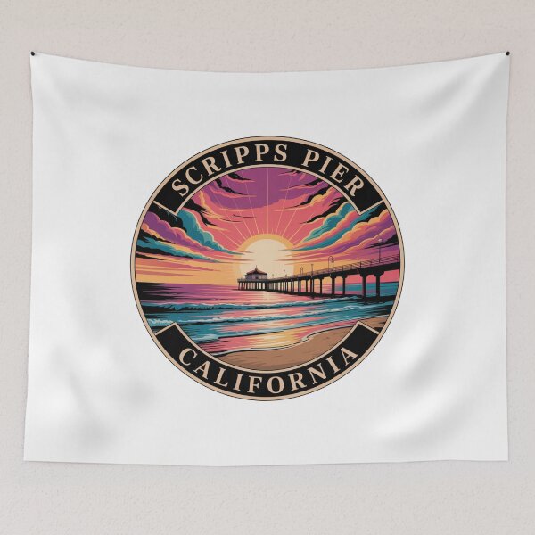 Item preview, Scripps Pier California: Vibrant Ocean Sunset designed and sold by CircinusStore.