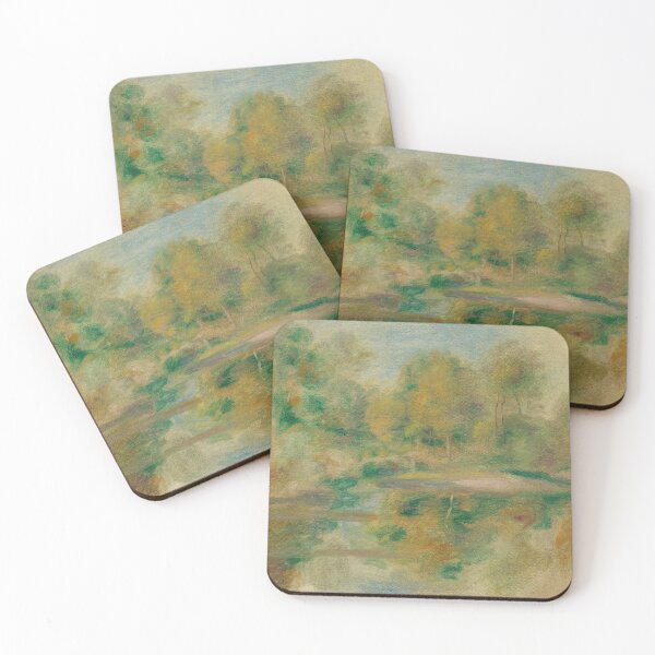 Item preview, Paysage Etang Et Fond Darbres by Pierre-Auguste Renoir: Tranquil Impressionist Landscape designed and sold by artofuniverse.