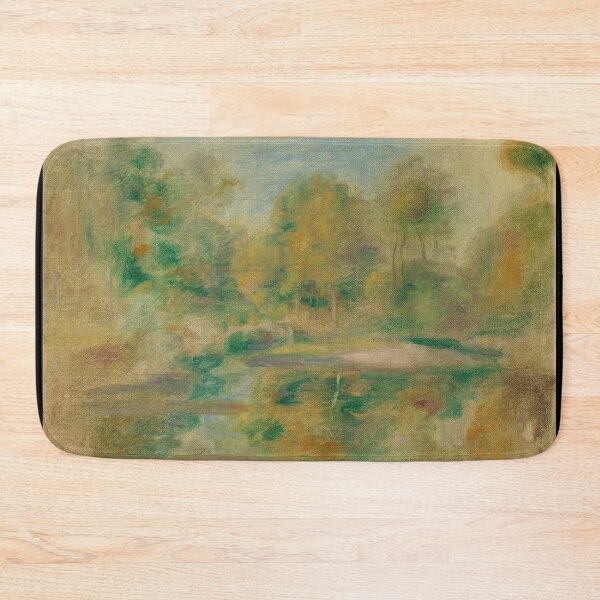 Item preview, Paysage Etang Et Fond Darbres by Pierre-Auguste Renoir: Tranquil Impressionist Landscape designed and sold by artofuniverse.