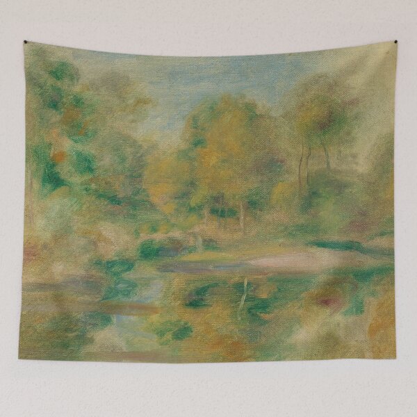 Item preview, Paysage Etang Et Fond Darbres by Pierre-Auguste Renoir: Tranquil Impressionist Landscape designed and sold by artofuniverse.