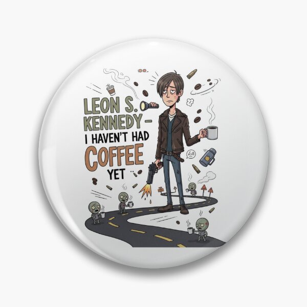 Item preview, Leon Kennedy Haven't Had Coffee Yet Funny Meme designed and sold by VitalDesigner.
