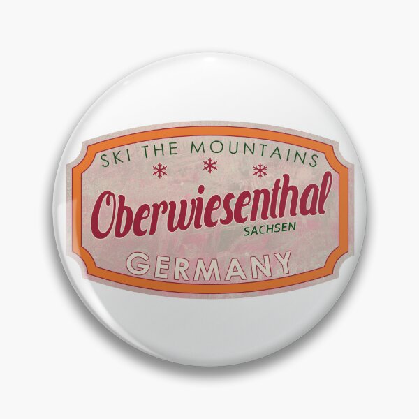 Item preview, Oberwiesenthal, Germany, Sachsen, Ski, textured skiing badge designed and sold by Wanderful-roads.
