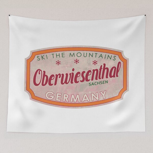 Item preview, Oberwiesenthal, Germany, Sachsen, Ski, textured skiing badge designed and sold by Wanderful-roads.